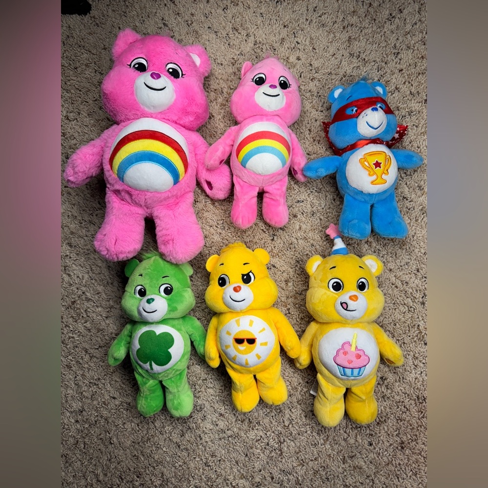 Care Bears Plushies stuffed animals lot of 6